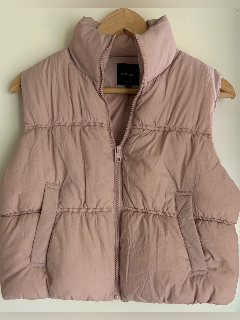 Love Tree Dusty Rose Puffer Vest